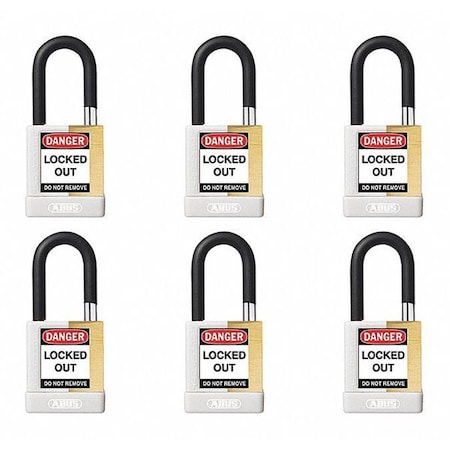 Keyed Padlock, Open, Rectangular Steel Body, Hardened Steel Shackle, 3/4 in W, 6 PK MPN:20080
