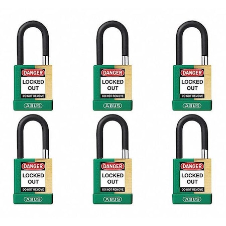 Keyed Padlock, Open, Rectangular Steel Body, Hardened Steel Shackle, 3/4 in W, 6 PK MPN:20083