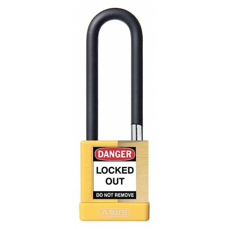 Keyed Padlock, Open, Rectangular Steel Body, Hardened Steel Shackle, 3/4 in W MPN:20087