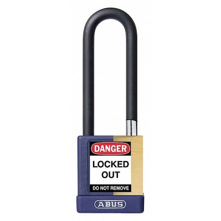 Keyed Padlock, Open, Rectangular Steel Body, Hardened Steel Shackle, 3/4 in W MPN:20093