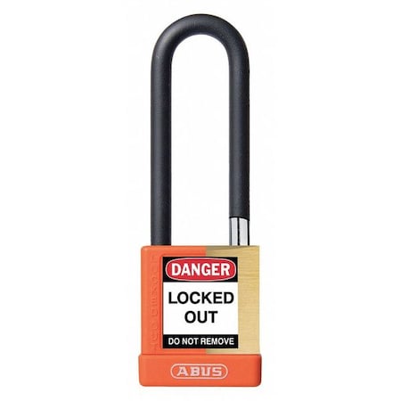 Keyed Padlock, Open, Rectangular Steel Body, Hardened Steel Shackle, 3/4 in W MPN:20094