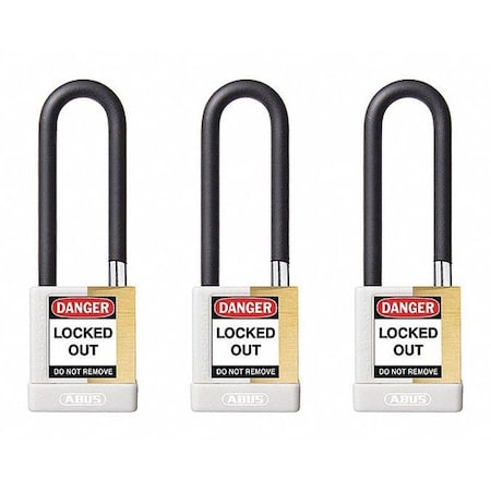 Keyed Padlock, Open, Rectangular Steel Body, Hardened Steel Shackle, 3/4 in W, 3 PK MPN:20105