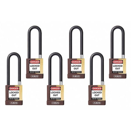 Keyed Padlock, Open, Rectangular Steel Body, Hardened Steel Shackle, 3/4 in W, 6 PK MPN:20113