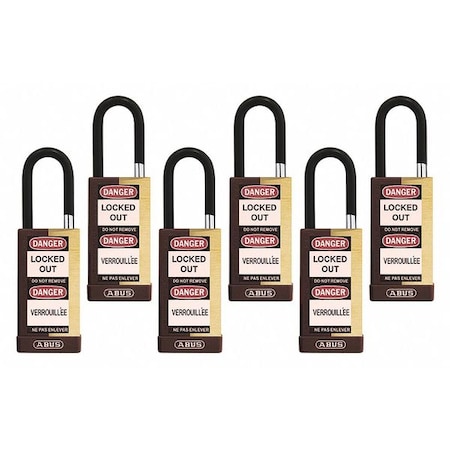 Keyed Padlock, Open, Rectangular Steel Body, Hardened Steel Shackle, 3/4 in W, 6 PK MPN:20131