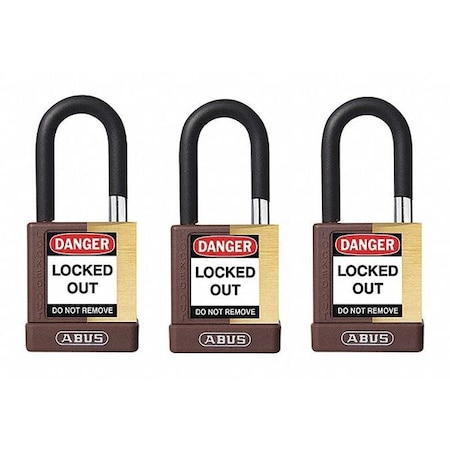 Keyed Padlock, Open, Rectangular Steel Body, Hardened Steel Shackle, 3/4 in W, 3 PK MPN:20145