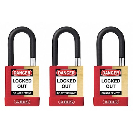 Keyed Padlock, Open, Rectangular Steel Body, Hardened Steel Shackle, 3/4 in W, 6 PK MPN:20148