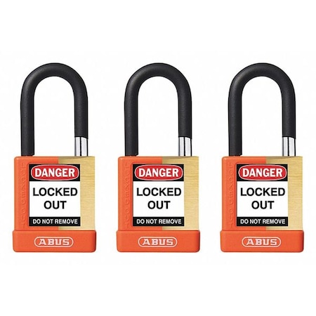 Keyed Padlock, Open, Rectangular Steel Body, Hardened Steel Shackle, 3/4 in W, 6 PK MPN:20151