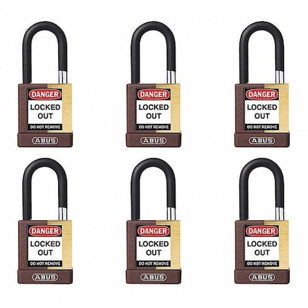 Keyed Padlock, Open, Rectangular Steel Body, Hardened Steel Shackle, 3/4 in W, 6 PK MPN:20154