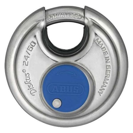 Padlock, Keyed Alike, Partially Hidden Shackle, Disc Stainless Steel Body, Stainless Steel Shackle MPN:24IB/60 KA