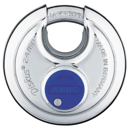 Padlock, Master Keyed, Partially Hidden Shackle, Disc Stainless Steel Body, Stainless Steel Shackle MPN:24IB/60 MK