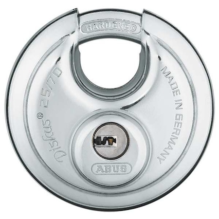 Padlock, Keyed Alike, Partially Hidden Shackle, Disc Stainless Steel Body, Steel Shackle, 3/4 in W MPN:25EC/70 KA