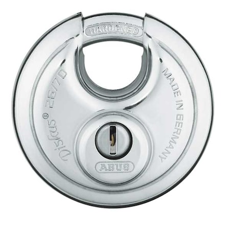 Padlock, Keyed Alike, Partially Hidden Shackle, Disc Stainless Steel Body, Steel Shackle, 3/4 in W MPN:26/70 KA