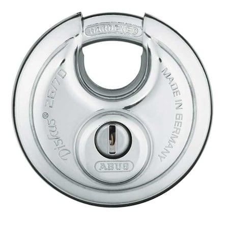 Padlock, Keyed Alike, Partially Hidden Shackle, Disc Stainless Steel Body, Steel Shackle, 3/4 in W MPN:26/70 KA