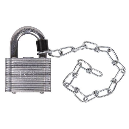 Keyed Padlock, Open, Square Steel Body, Hardened Steel Shackle, 13/16 in W, 10 PK MPN:41USG/45 KA x10 Chain