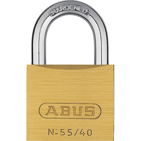 Solid Brass Padlock Keyed Alike, Keyed Alike, Standard Shackle, Hardened Steel Shackle MPN:55156
