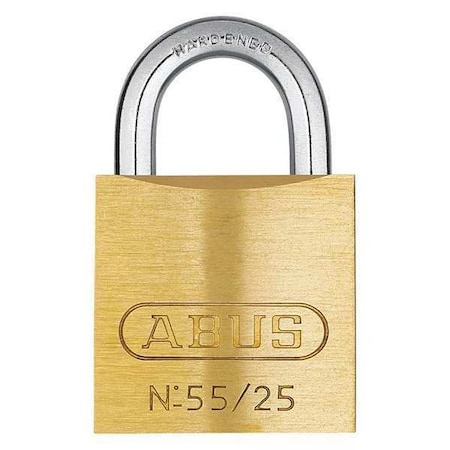 Padlock, Keyed Different, Standard Shackle, Rectangular Brass Body, Steel Shackle, 7/16 in W MPN:55/25 KD