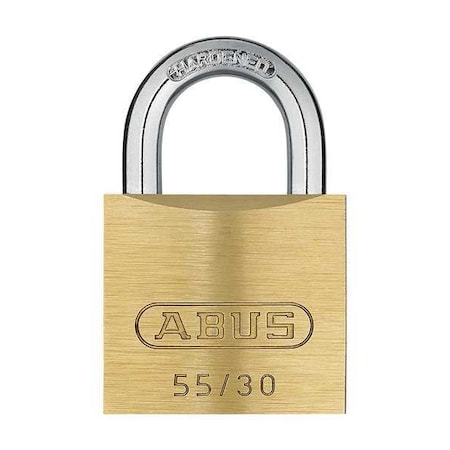 Padlock, Keyed Different, Standard Shackle, Rectangular Brass Body, Steel Shackle, 9/16 in W MPN:55/30 KD