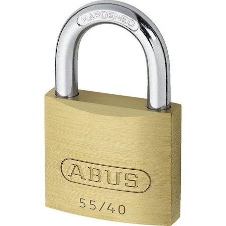 Padlock, Keyed Alike, Standard Shackle, Rectangular Brass Body, Steel Shackle, 13/16 in W MPN:55/40 KA