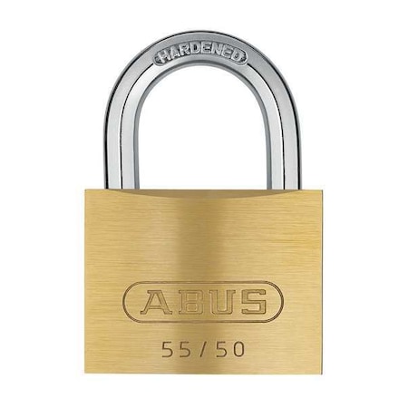 Padlock, Keyed Different, Standard Shackle, Rectangular Brass Body, Steel Shackle, 1 in W MPN:55/50 KD