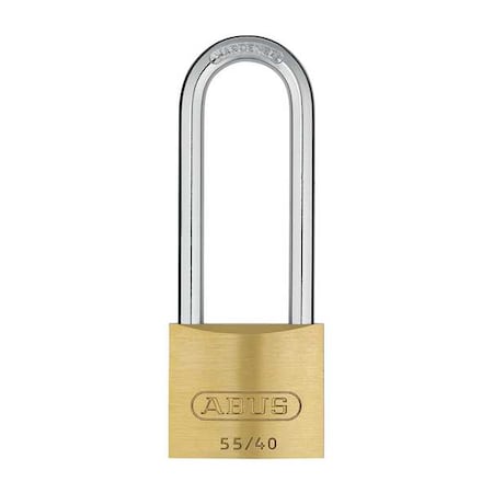 Padlock, Keyed Alike, Long Shackle, Rectangular Brass Body, Steel Shackle, 13/16 in W MPN:55HB/40-63 KA