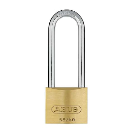 Padlock, Keyed Different, Long Shackle, Rectangular Brass Body, Steel Shackle, 13/16 in W MPN:55HB/40-63 KD