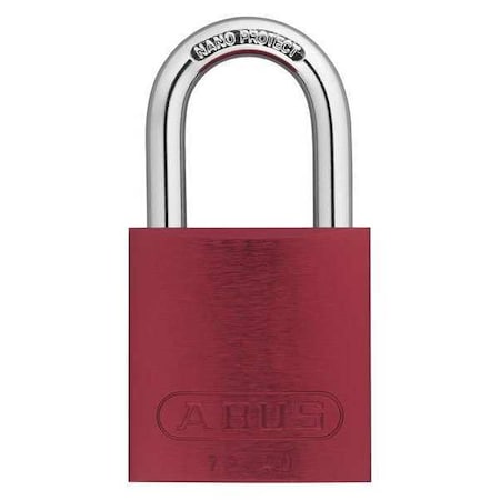 Lockout Padlock, Open, Rectangular Aluminum Body, Steel Shackle, 13/16 in W MPN:72AL/40KD