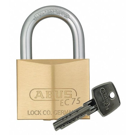 Padlock, Keyed Alike, Standard Shackle, Square Brass Body, Steel Shackle, 5/8 in W MPN:75/30 KA