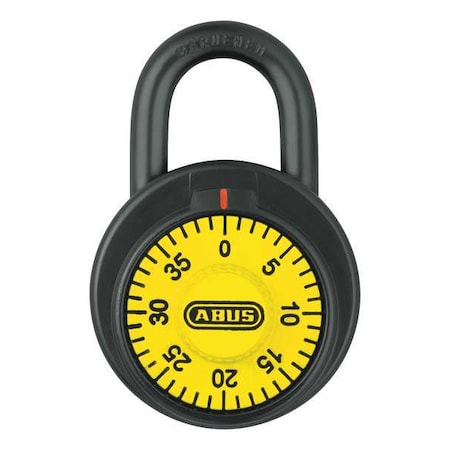 Combination Padlock, Front, Black/Silver MPN:78/50 Yellow