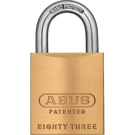 Solid Brass Rekeyable Padlock, Standard Shackle, Hardened Steel Shackle MPN:83628