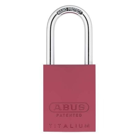 Padlock, Keyed Alike, Long Shackle, Rectangular Aluminum Body, Steel Shackle, 1 in W MPN:83AL/40 (200) KA Red