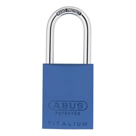 Padlock, Keyed Different, Long Shackle, Rectangular Aluminum Body, Steel Shackle, 1 in W MPN:83AL/40 (200) KD Blue