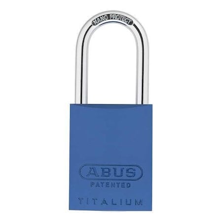 Padlock, Keyed Alike, Long Shackle, Rectangular Aluminum Body, Steel Shackle, 1 in W MPN:83AL/40 (300) KA Blue