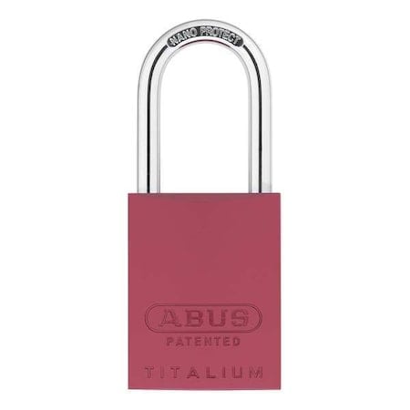Padlock, Keyed Alike, Long Shackle, Rectangular Aluminum Body, Steel Shackle, 1 in W MPN:83AL/40 (300) KA Red