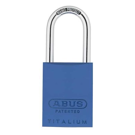 Padlock, Keyed Different, Long Shackle, Rectangular Aluminum Body, Steel Shackle, 1 in W MPN:83AL/40 (300) KD Blue