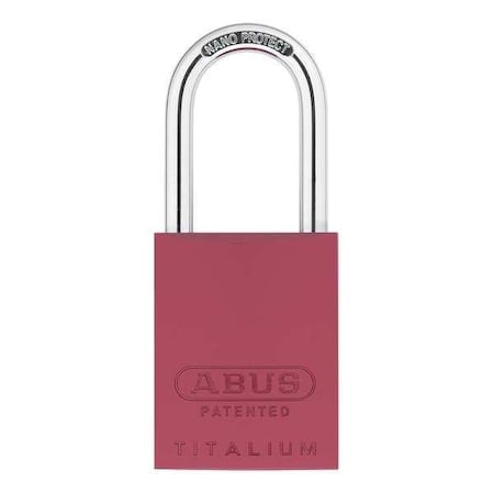 Padlock, Keyed Different, Long Shackle, Rectangular Aluminum Body, Steel Shackle, 1 in W MPN:83AL/40 (300) KD Red