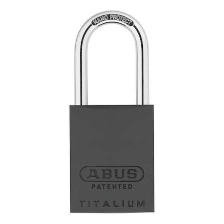Padlock, Keyed Different, Long Shackle, Rectangular Aluminum Body, Steel Shackle, 1 in W MPN:83AL/40 (300) KD Titanium