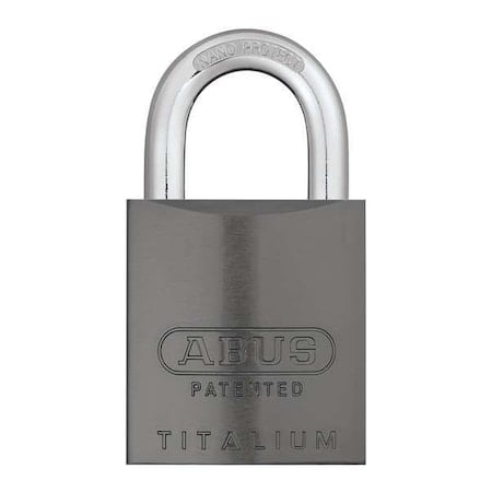 Padlock, Keyed Alike, Standard Shackle, Rectangular Aluminum Body, Steel Shackle, 1 in W MPN:83AL/45 (300) KA Titanium