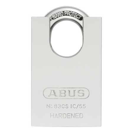 Padlock, Coreless, Partially Hidden Shackle, Rectangular Hardened Steel Body, Steel Shackle, 1 in W MPN:83CSIC/55