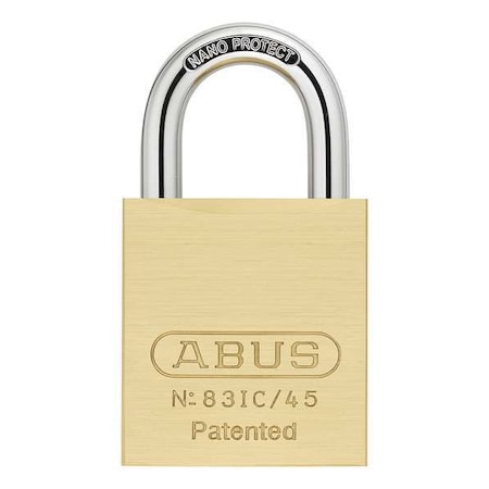 Padlock, Coreless, Standard Shackle, Rectangular Brass Body, Steel Shackle, 1 in W MPN:83IC/45