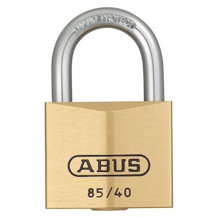 Padlock, Master Keyed, Standard Shackle, Rectangular Brass Body, Steel Shackle, 15/16 in W MPN:85/40 MK KD