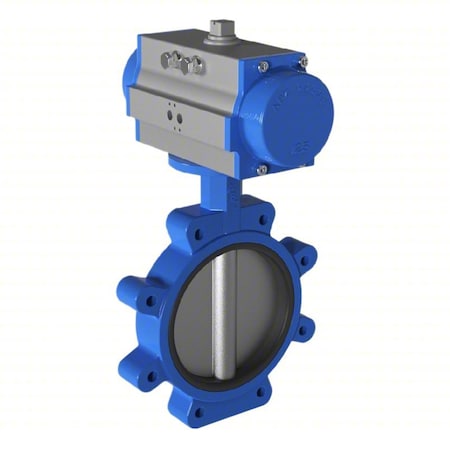 Pneumat Butterfly Valve, Duct Iron, 10 in MPN:5350038120