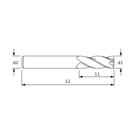 SC Endmill, 4FL, BRT, 1