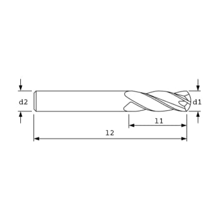 SC Endmill, 4FL, BRT, 3/8