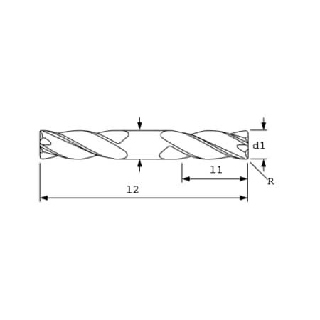 SC Endmill, 4FL, TiAlN, 3/8