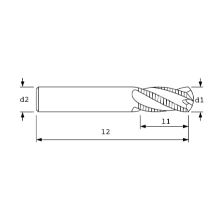 SC Endmill, 4FL, TiAlN, 3/8