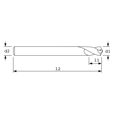 Spot Drill, 2FL, 120 deg., 1/8