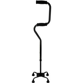 HealthSmart Quad Cane Sit To Stand Walker Adjustable Quad Cane 4 Foot Base Foam Handles Black 502-1510-0200