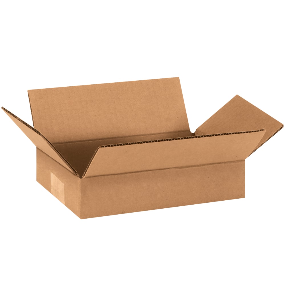 Partners Brand Flat Corrugated Boxes, 9in x 6in x 2in, Kraft, Pack Of 25 Boxes MPN:962