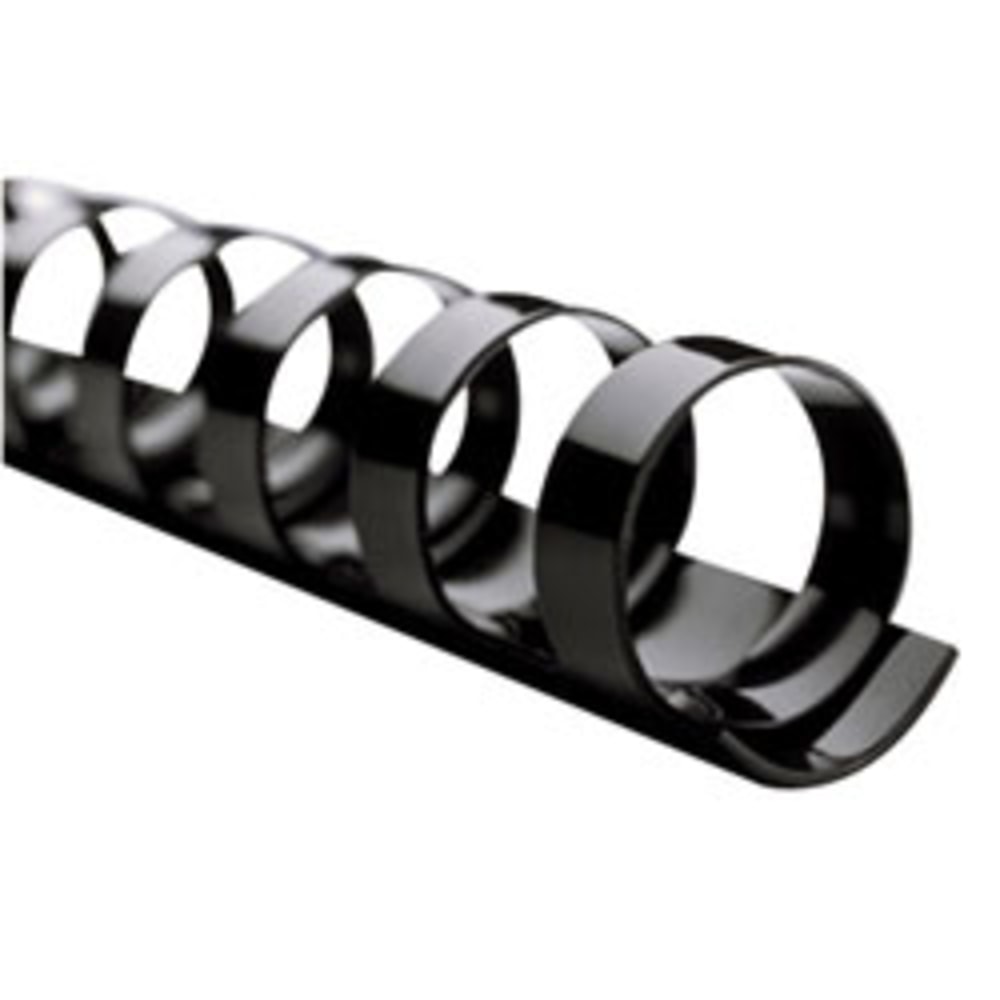GBC CombBind Binding Spines, 1/4in, 25-Sheet Capacity, Black, Box Of 100 MPN:4000020