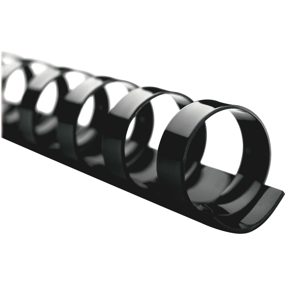 GBC CombBind 19-Ring Binding Spines, 1in Capacity (200 Sheets), Black, Box Of 100 MPN:4000118